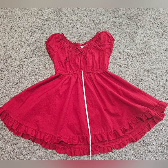 Y2K Red Ruffled Blouse - Picture 4 of 5